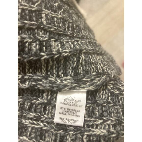 LETY&ME NWT Hooded, Open Front, Sherpa Lined, Cardigan Sweater Jacket Size Med - Picture 10 of 10